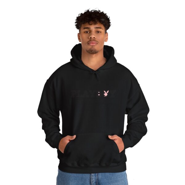 PLAYBOY design Unisex Heavy Blend™ Hooded Sweatshirt... BLACK